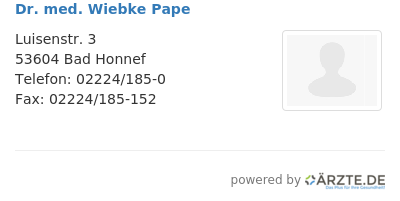Dr med wiebke pape