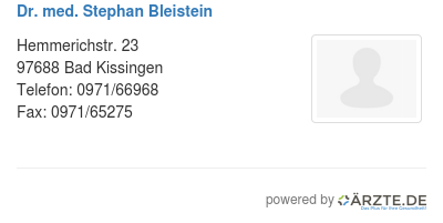 Dr med stephan bleistein