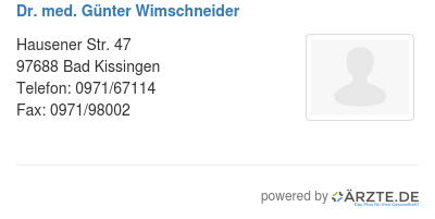 Dr med guenter wimschneider