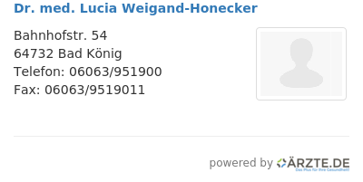 Dr med lucia weigand honecker
