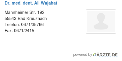 Dr med dent ali wajahat