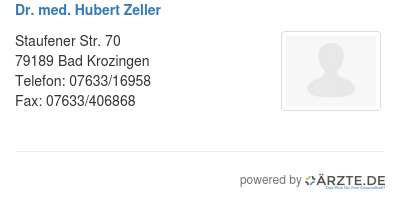 Dr med hubert zeller