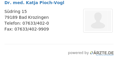 Dr med katja pioch vogl