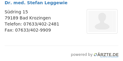 Dr med stefan leggewie
