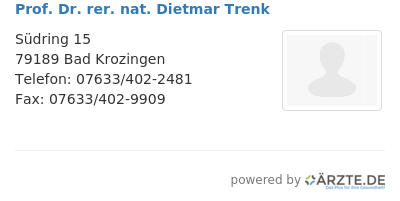 Prof dr rer nat dietmar trenk