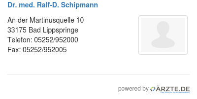 Dr med ralf d schipmann