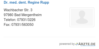 Dr med dent regine rupp