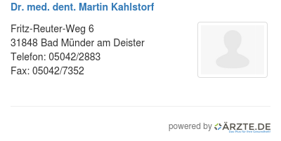 Dr med dent martin kahlstorf