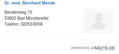 Dr med bernhard mende