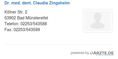 Dr med dent claudia zingsheim