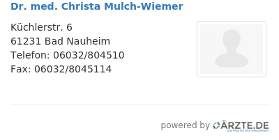 Dr med christa mulch wiemer