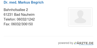 Dr med markus begrich