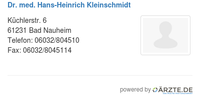 Dr med hans heinrich kleinschmidt
