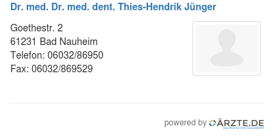 Dr med dr med dent thies hendrik juenger