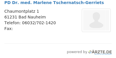 Pd dr med marlene tschernatsch gerriets