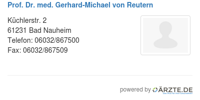 Prof dr med gerhard michael von reutern