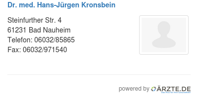 Dr med hans juergen kronsbein