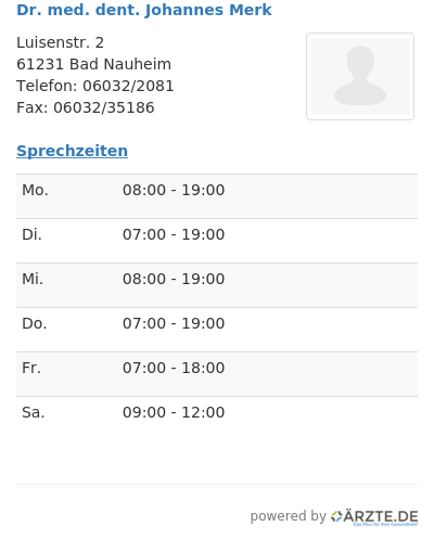 Dr med dent johannes merk