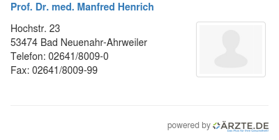 Prof dr med manfred henrich
