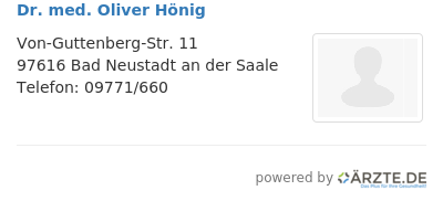 Dr med oliver hoenig