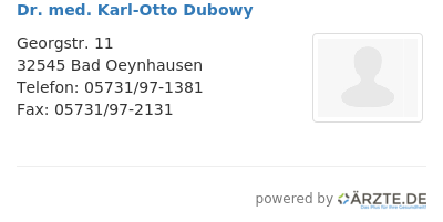 Dr med karl otto dubowy