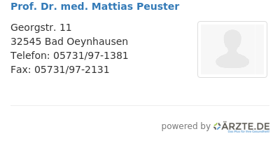 Prof dr med mattias peuster