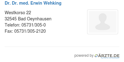 Dr dr med erwin wehking