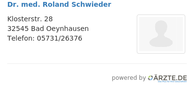Dr med roland schwieder