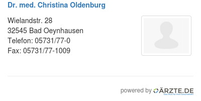 Dr med christina oldenburg