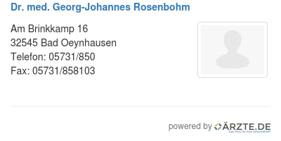 Dr med georg johannes rosenbohm