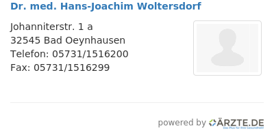 Dr med hans joachim woltersdorf