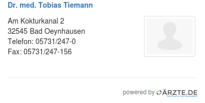 Dr med tobias tiemann