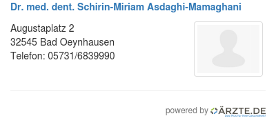 Dr med dent schirin miriam asdaghi mamaghani
