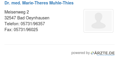 Dr med marie theres muhle thies