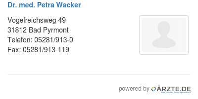 Dr med petra wacker