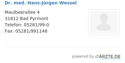 Dr med hans juergen wessel