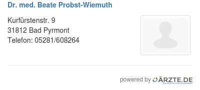 Dr med beate probst wiemuth