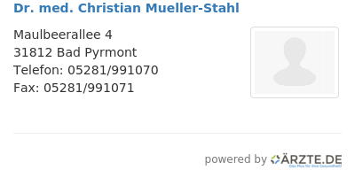 Dr med christian mueller stahl