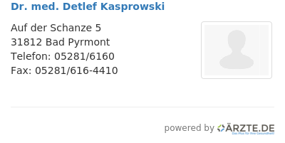 Dr med detlef kasprowski