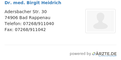 Dr med birgit heidrich