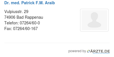 Dr med patrick f m araib