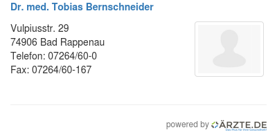 Dr med tobias bernschneider