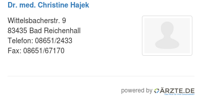 Dr med christine hajek
