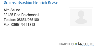 Dr med joachim heinrich kroker