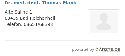Dr med dent thomas plank