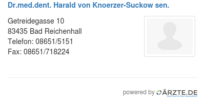 Dr med dent harald von knoerzer suckow sen