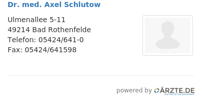 Dr med axel schlutow