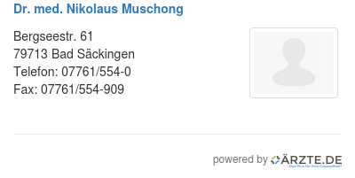 Dr med nikolaus muschong