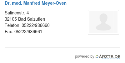 Dr med manfred meyer oven