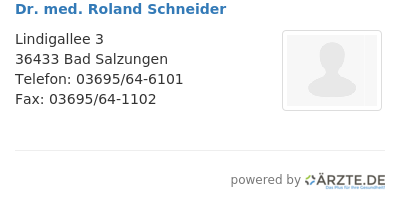 Dr med roland schneider